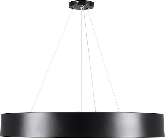 GloboStar Burton 61202-S Deckenleuchte 60cm Schwarz mit Integrierter LED und Fernbedienung
