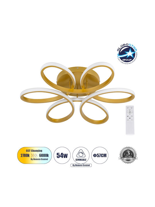 GloboStar Margaret Ceiling Mount Light 57cm Gold with Integrated LED and Remote Control