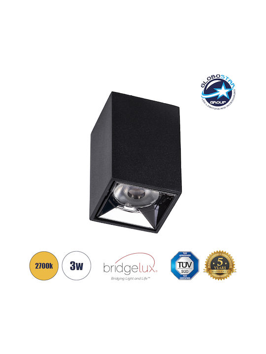 GloboStar Luminar Superior Single LED Warm White Spot in Black Color