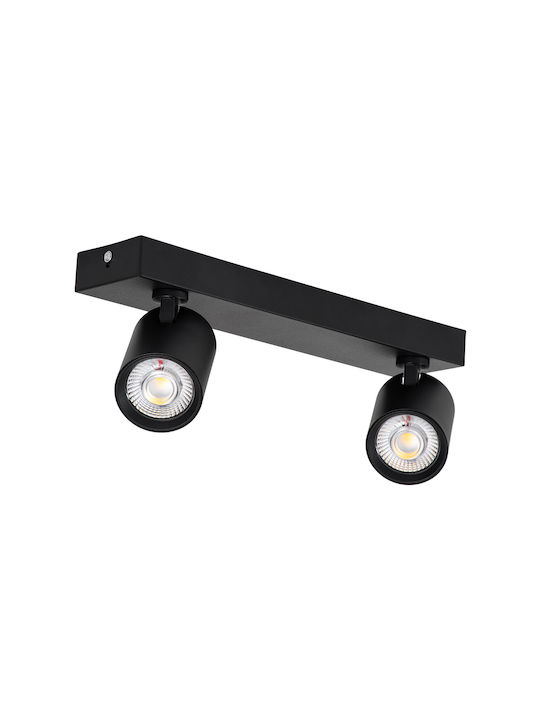 GloboStar Leonardo Double LED Natural White Spot in Black Color