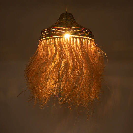 GloboStar Portoferraio Ceiling Light Beige Boho Grid with E27 Socket 50x50x80cm