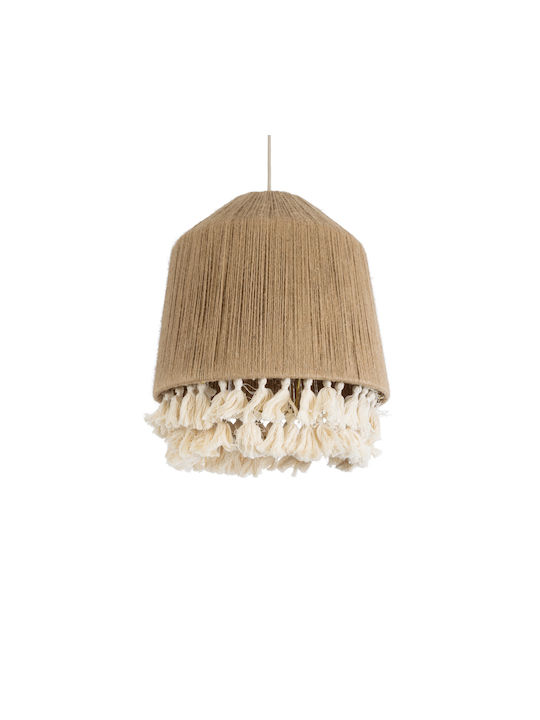 GloboStar Huan Ceiling Light Beige Boho Grid with E27 Socket 40x40x45cm