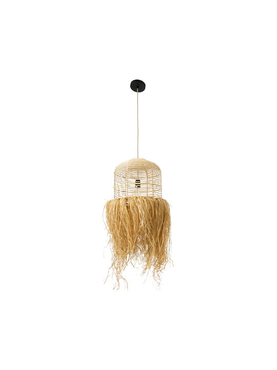 GloboStar Basseterre Deckenleuchte Beiges Boho Raster mit Lampenbirnensockel E27 35x35x60cm