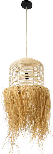 GloboStar Basseterre Ceiling Light Beige Boho Grid with E27 Socket 35x35x60cm