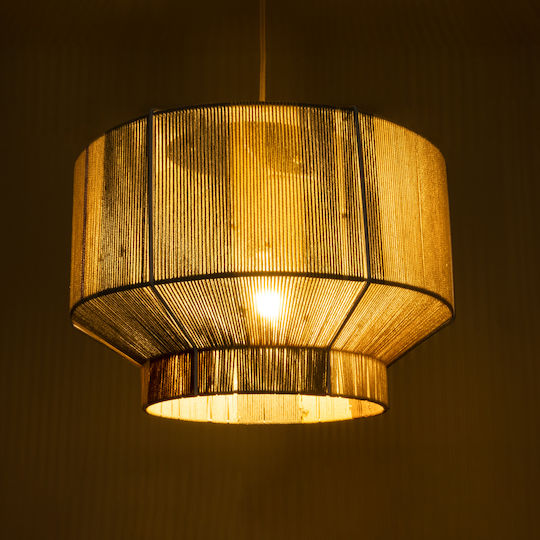 GloboStar Habana Ceiling Light Yellow Boho Grid with E27 Socket 50x35x35cm
