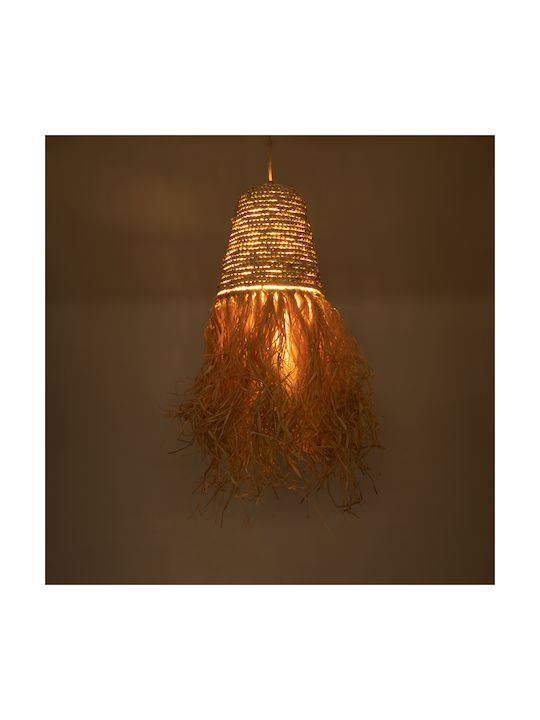 GloboStar Arembepe Ceiling Light Beige Boho Grid with E27 Socket 34x34x70cm