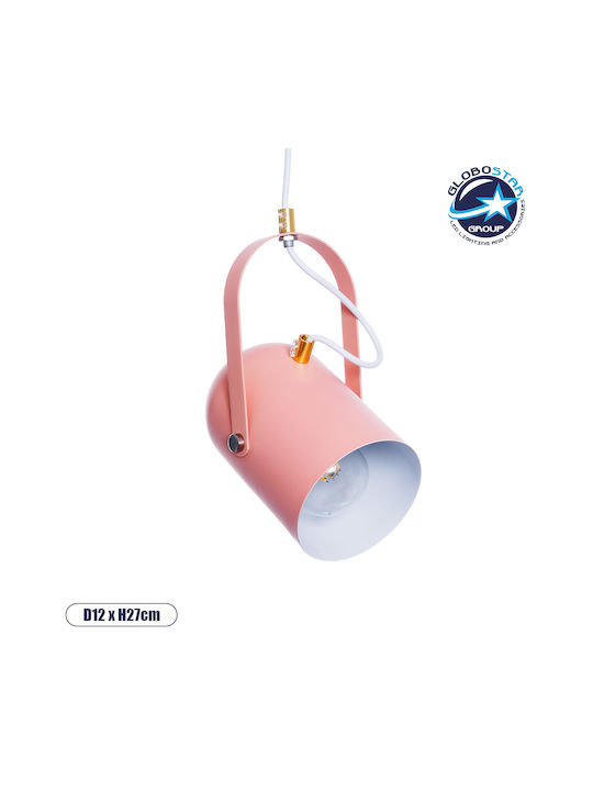 GloboStar Hazel Pendant Light Pink with Socket E27 12x18x27cm