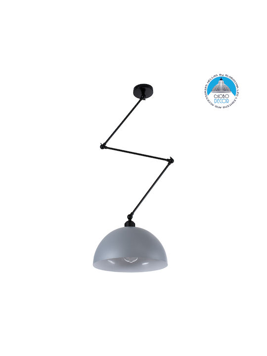 GloboStar Lotus Hängelampe Gray Glocke mit Fassung E27 30x21cm.