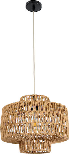 GloboStar Jenson Ceiling Light Brown Boho Grid with E27 Socket 33x35x35cm
