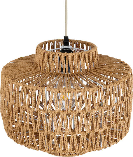 GloboStar Jenson Ceiling Light Brown Boho Grid with E27 Socket 33x35x35cm