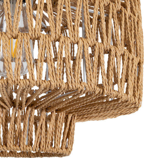 GloboStar Jenson Ceiling Light Brown Boho Grid with E27 Socket 33x35x35cm