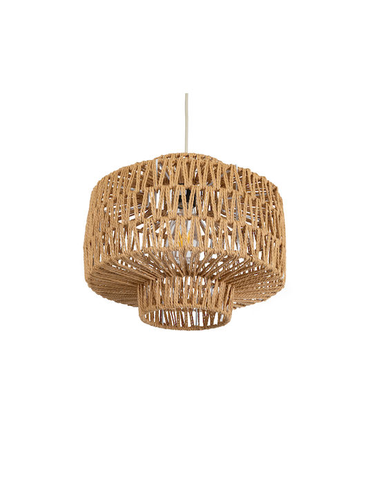 GloboStar Jenson Ceiling Light Brown Boho Grid with E27 Socket 33x35x35cm