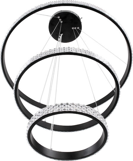 GloboStar Diamond Trio Hängelampe Schwarz 25x25x60cm.