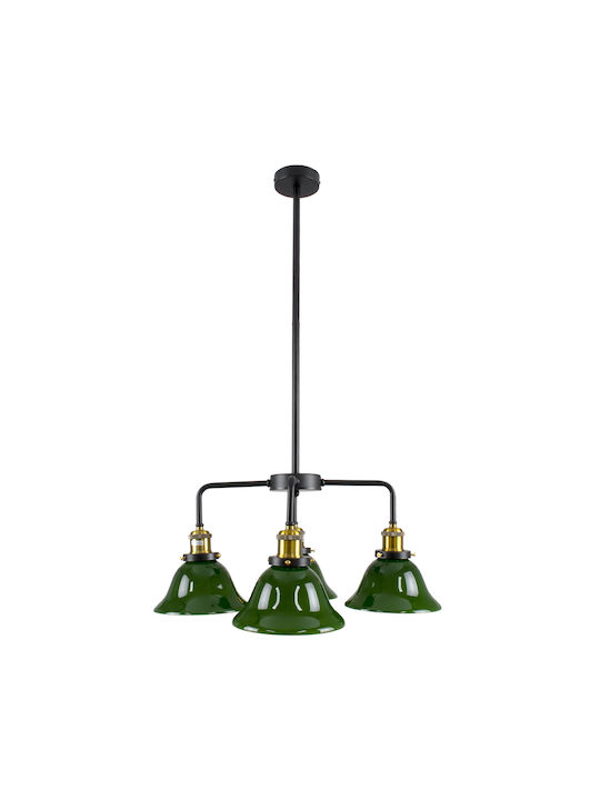 GloboStar Nostalgia Pendant Light Green Bell for 4 Bulbs E27 56x43x90cm