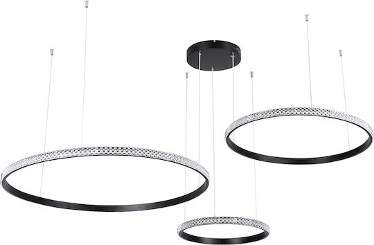 GloboStar Diamond Trio Hängelampe Schwarz 40x60x60cm.