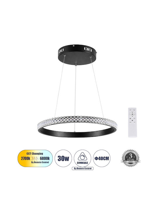 GloboStar Diamond Pendant Light Black 46x46cm