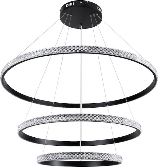 GloboStar Diamond Trio Hängelampe Schwarz 86x86x90cm.