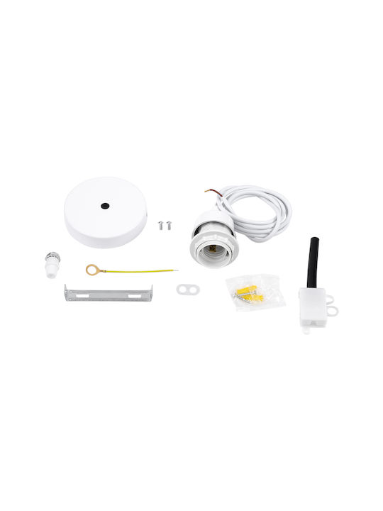 GloboStar Hanna Pendant Light White with Rope for Socket E27 5x18x110cm