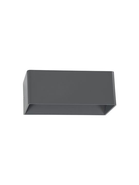 GloboStar Circoa Επιτοίχια Εξωτερική Πλαφονιέρα LED IP44 10W με Θερμό Λευκό Φως Διπλής Δέσμης 20x8x10εκ.