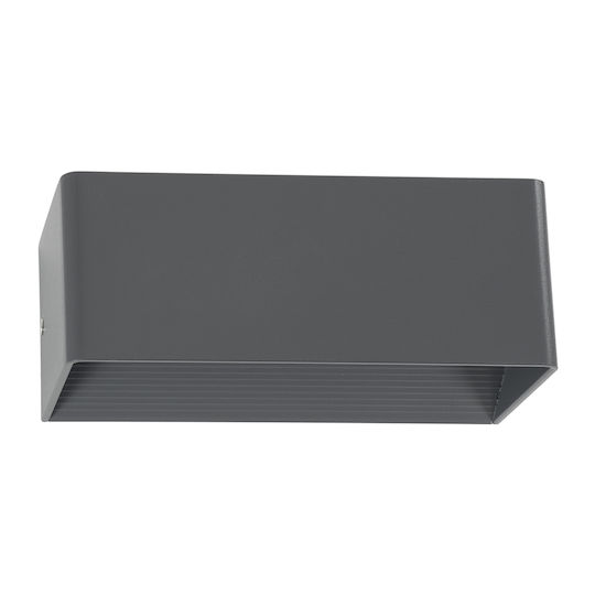 GloboStar Circoa Επιτοίχια Εξωτερική Πλαφονιέρα LED IP44 10W με Θερμό Λευκό Φως Διπλής Δέσμης 20x8x10εκ.