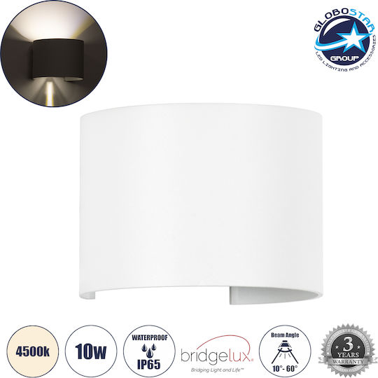 GloboStar Axis-R Wandmontierte Außen-Deckenleuchte LED IP65 10W mit Natürliches Weiß Licht Doppelstrahl 10x10x10εκ.