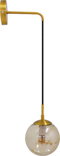 GloboStar Madison Modern Wall Lamp with E27 Socket Gold 15x15x15cm