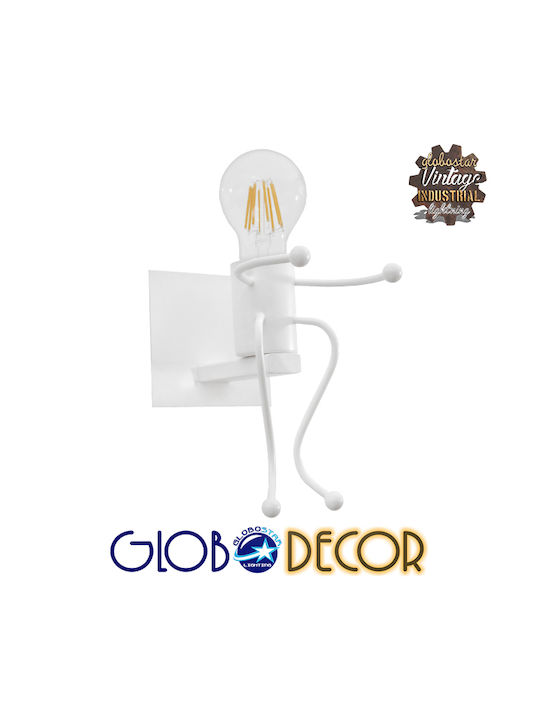 GloboStar Clay Modern Lamp Wall with Socket E27 White 12x17cm