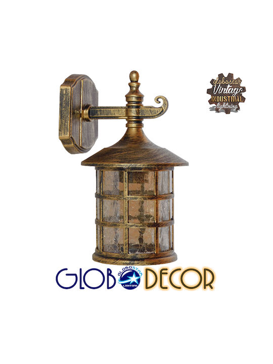 GloboStar Pharos Industrial Φωτιστικό Τοίχου με Ντουί E27 Μπρούτζινο 17x29εκ.