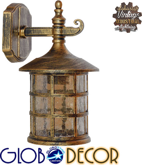 GloboStar Pharos Industrial Wall Lamp with E27 Bulb Base Bronze 17x29x29cm