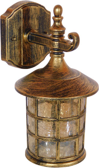 GloboStar Pharos Industrial Wall Lamp with E27 Bulb Base Bronze 17x29x29cm
