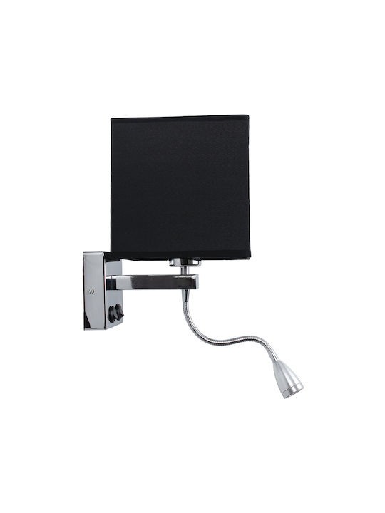 GloboStar Elegant Modern Lamp Wall with Socket E27 and Switch Black 21x43cm