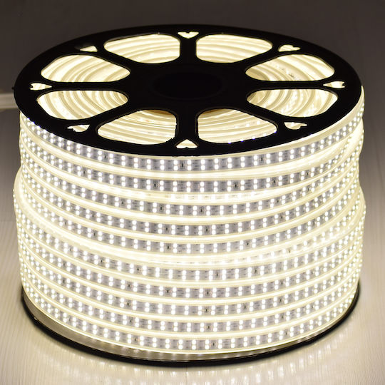 GloboStar Αδιάβροχη Ταινία LED 220V Φυσικό Λευκό Φως 1m Τύπου SMD2835