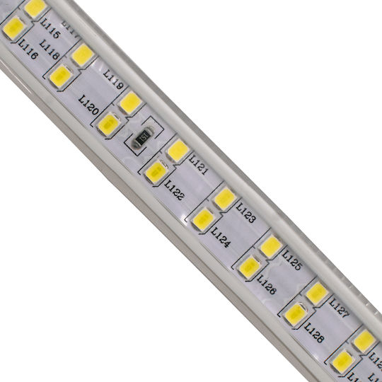 GloboStar Αδιάβροχη Ταινία LED 220V Φυσικό Λευκό Φως 1m Τύπου SMD2835