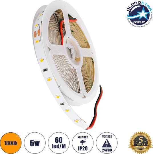 GloboStar LED-Streifen 24V Warmes Weiß Licht 1m Typ SMD2835