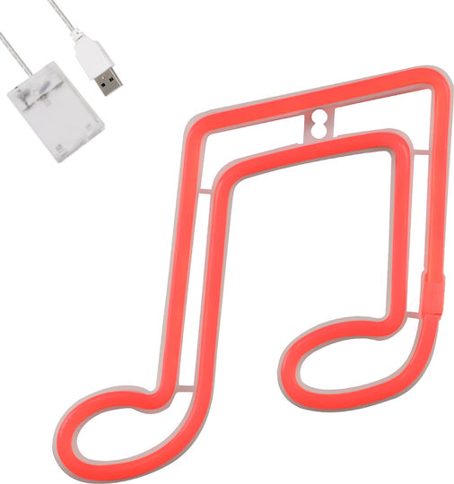 GloboStar Neon Διακοσμητικό Φωτιστικό Music Note LED Φιγούρα 19x19x23εκ.