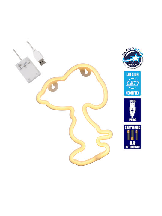 GloboStar Snoopy Dekorative Lampe Abbildung Weiß