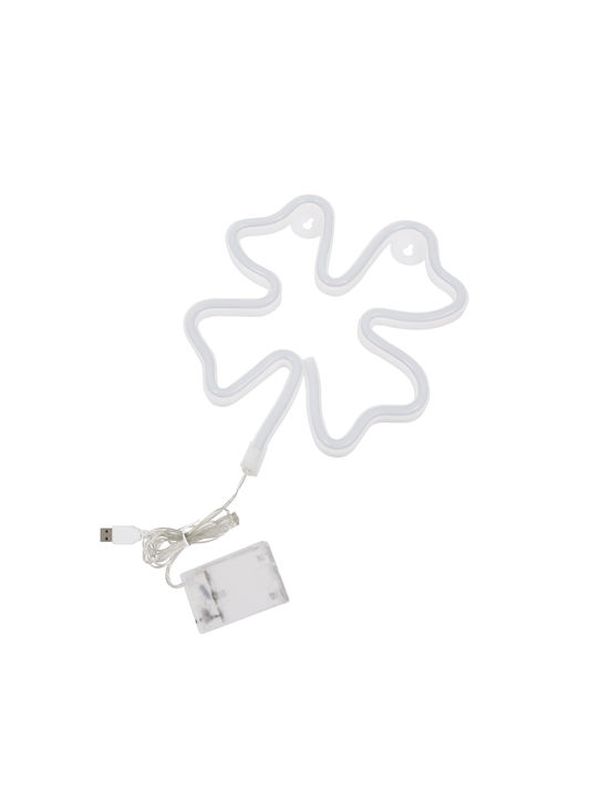 GloboStar Neon Διακοσμητικό Φωτιστικό Four Leaf Clover LED Φιγούρα