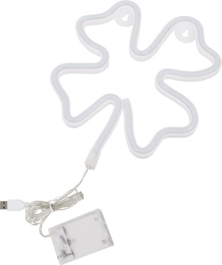 GloboStar Neon Διακοσμητικό Φωτιστικό Four Leaf Clover LED Φιγούρα