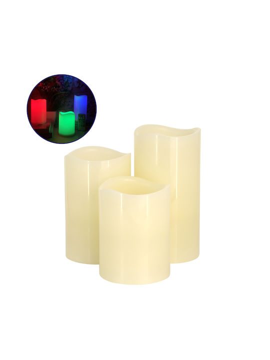 GloboStar Dekorative Lampe Wachs-Politur Weiß 3Stück