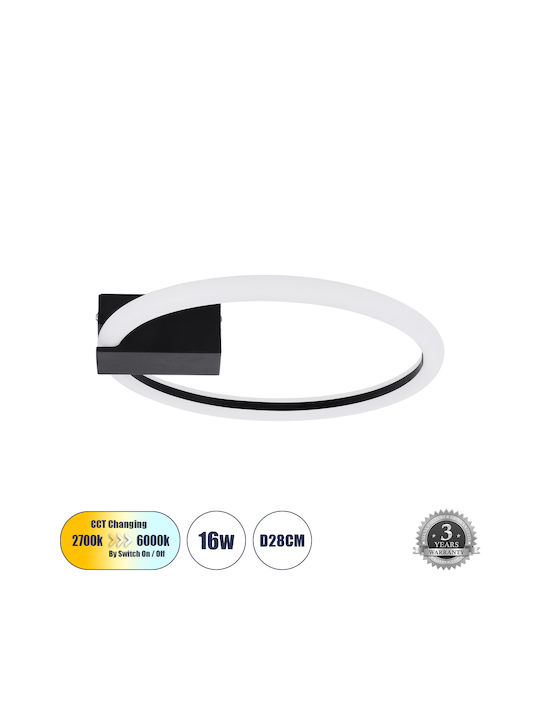 GloboStar Cinderella Plafonieră De Tavan 28cm Neagră Cu LED Integrat