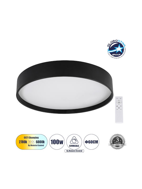 GloboStar Narnia Ceiling Mount Light 60cm Black with Integrated LED and Remote Control