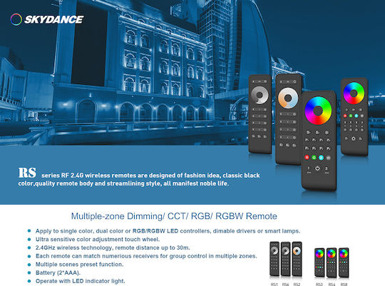 GloboStar RS4 Skydance Wireless RGBW and RGB Controller Touch RF Hand Tool 71563
