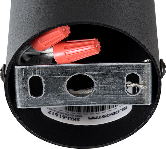 GloboStar Duct Single Spot with Socket GU10 in Black Color