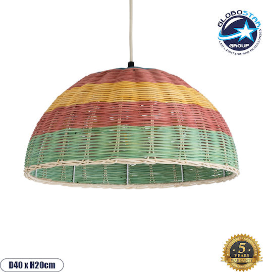 GloboStar Caballeros Multicolour Boho Grid Pendant Ceiling Light with E27 Socket 40x20x20cm