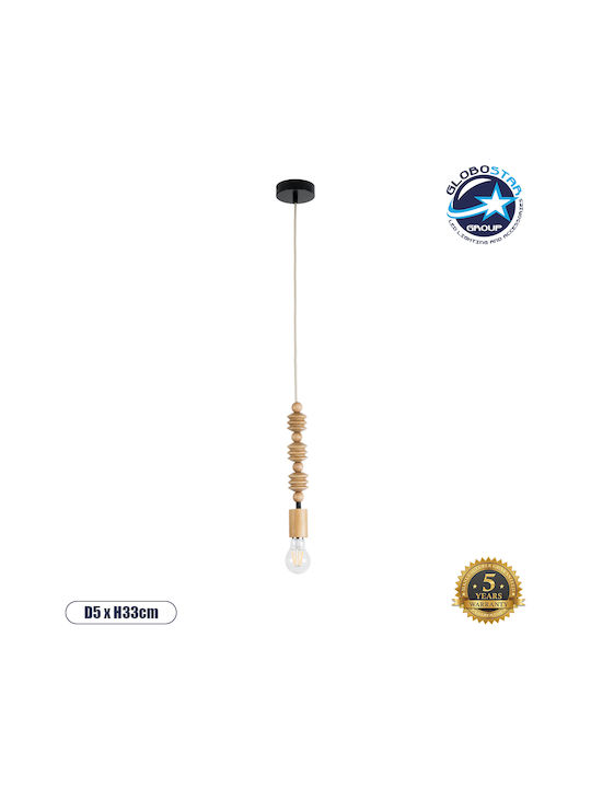 GloboStar Beads Pendant Light Beige with Socket E27 5cm