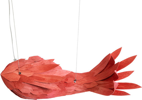 GloboStar Pendant Light Red Boho Grid with Socket E27 70x40x27cm