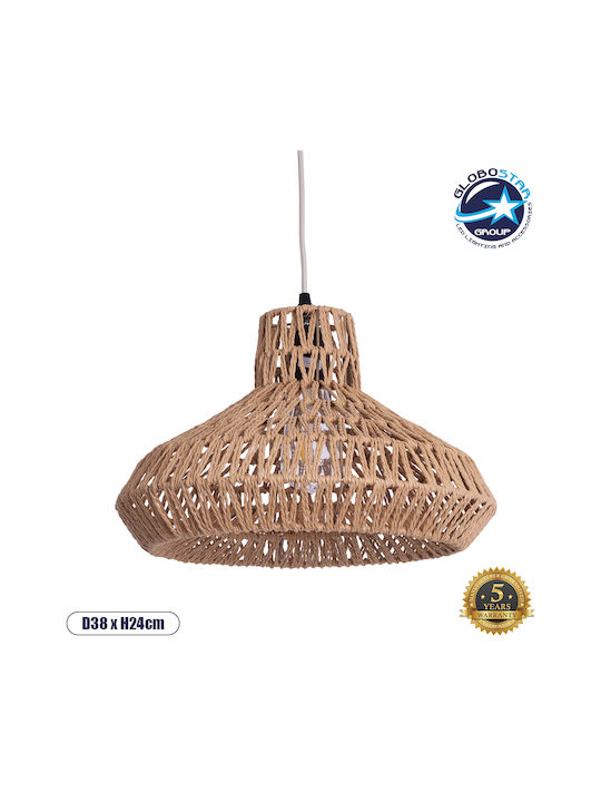 GloboStar Rayne Pendant Light Brown Boho with Rope for Socket E27 38x38x24cm