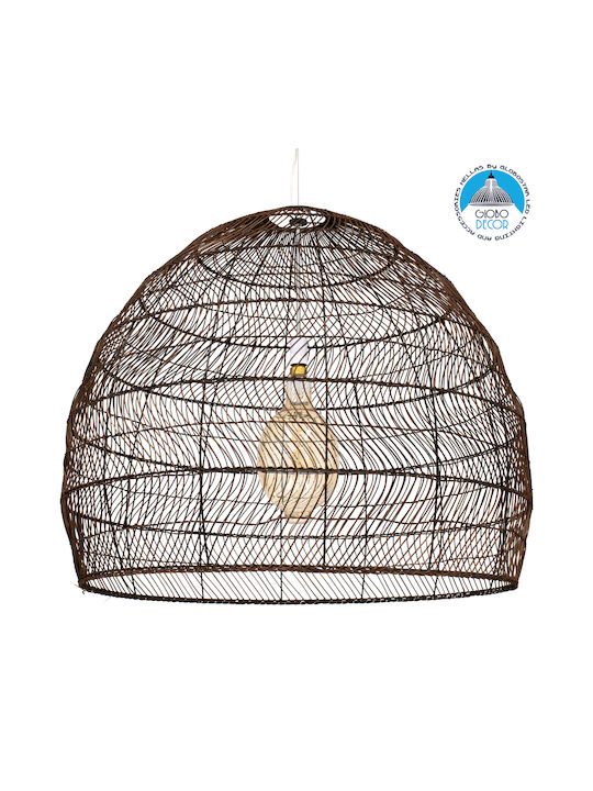 GloboStar Malibu Brown Boho Bell Pendant Ceiling Light with E27 Socket 97x100x86cm