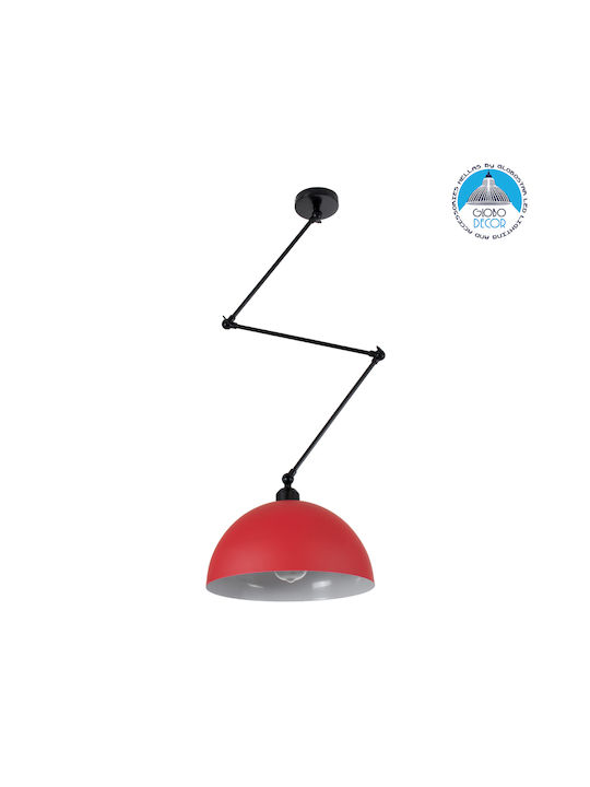 GloboStar Lotus Pendant Light Red Bell with Socket E27 30x21cm