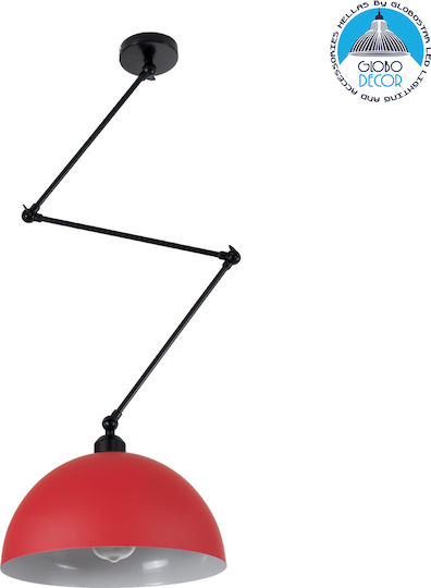 GloboStar Lotus Red Bell Pendant Ceiling Light with E27 Socket 30x21x21cm